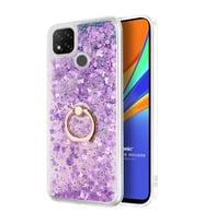Microsonic Xiaomi Redmi 9C Kılıf Glitter Liquid Holder Mor
