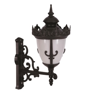 AVONNI BAP-68089-BSY-OP Siyah Boyalı Dış Mekan Aydınlatma E27 Aluminyum Döküm Dip Polikarbon Cam 40cm