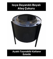 Premium Serisi Taşınabilir Katlanır Estetik Şık Isıya Dayanıklı Boyalı Ayaklı Siyah Ateş Çukuru