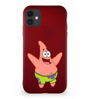 Apple iPhone 11 Soft Premier Kapak Patrick Yıldız Tasarımlı Silikon Kılıf - Mürdüm (Şeffaf)