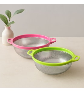 24 cm Kulplu Metal Süzgeç - Çelik Sepet