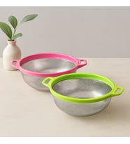24 cm Kulplu Metal Süzgeç - Çelik Sepet