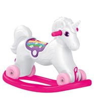 Dolu Unicorn Sallanan Tekerlekli At