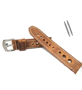 Tissot & Fossil & Panaray  Uyumlu Crayz Hakiki  Deri  24 mm  TABA