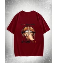 Unisex Enjoy Personel Time Baskılı Tasarım Tshirt (A.Kırmızı)