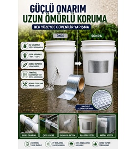 96mm Su Kaçak Önleyici Tamir Bandı 2 Metre Güçlü Yapışkanlı Onarım Bandı