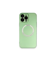 Northcity iPhone 13 Pro ile Uyumlu Magsafe Lens Silikon Kılıf - Yeşil Kamera Korumalı Darbe Emici