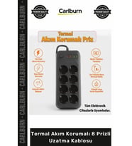 #Uzatma 4 USB Portlu IQ Akıllı Şarj Özellikli Bakır Grup Priz Termal Akım Korumalı 8 Prizli Uzatma