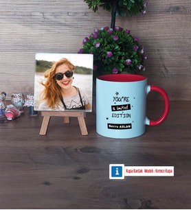 Arkadaşa Hediye Fotoğraflı Dekoratif Taş, Kupa Bardak Beyaz Hediye Doğum Günü Hediyesi (Model 2)