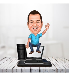Kişiye Özel Karikatür Biblo BİLGİSAYAR ADAM