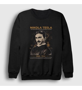 Presmono Unisex Siyah Inventor Scientist Nikola Tesla Sweatshirt 335108tt