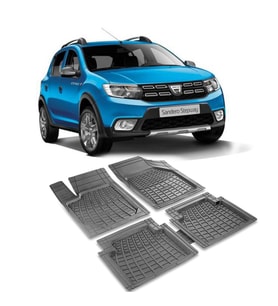 Dacia Sandero Havuzlu Oto Paspas (PRS) (Siyah-Gri)