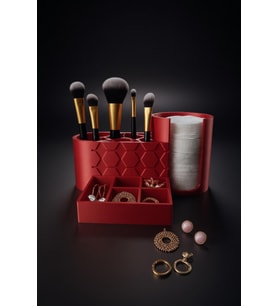 MYCRAFT3D Makyaj Organizer Çok Bölmeli  Pamukluk + Fırçalık + Takı Düzenleyici Masa Üstü Organizer