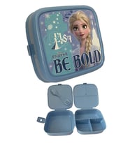 Frozen Beslenme Kutusu Mavi 4 Bölmeli Kız Figürlü 1 Adet Elsa Yemek Saklama Kabı Mavi Beslenme Çantası (Buz Mavisi)