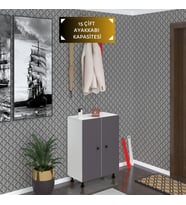 Kenzlife ayakkabılık cimcime5 gribyz 83*060*32 kapaklı 5 raflı 15 çift ayakkabı kapasitesi