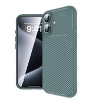Newface Apple iPhone 16 Kılıf Auto Focus Karbon Kapak - Koyu Yeşil