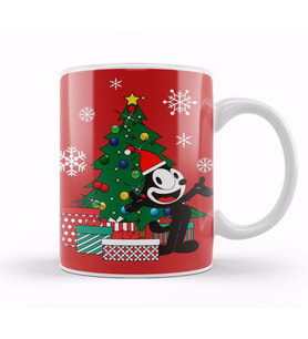 Felix The Cat Around The Christmas Tree Kupa Bardak Porselen