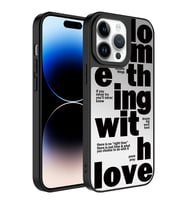 Apple iPhone 14 Pro Kılıf Aynalı Desenli Kamera Korumalı Parlak Zore Mirror Kılıf Love