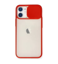 Apple İphone 11 Kılıf Palm Buzlu Kamera Sürgülü Silikon - Kırmızı