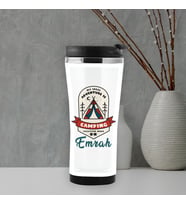 Kampçılara Özel Tasarımlı İsme Özel Termos Mug (Beyaz)