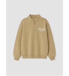 LCW Kids Yeşil Dik Yaka Baskılı Erkek Çocuk Sweatshirt