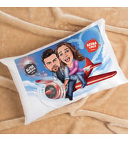 Kişiye Özel Planördeki Çiftler Aşk Yastık