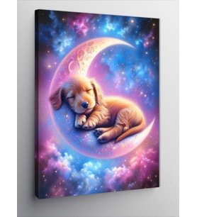 Kanvas Tablo Hilal Ve Yavru Köpek