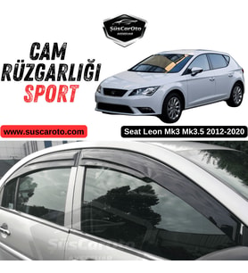 Seat Leon Mk3 Mk3.5 2012-2020 Uyumlu Mugen Cam Rüzgarlığı Seti Piano Black 4'lü İthal Parlak Siyah