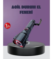 Güçlü Işıklı El Feneri Acil Durum Çekiç Pusula