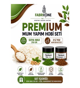 Premium Mum Yapım Hobi Seti - Soya Wax 250 gr - 2'li Toz Mum Boyası Seti - Yeşil, Kahverengi BKFABSW2502YKH