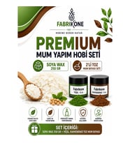 Premium Mum Yapım Hobi Seti - Soya Wax 250 gr - 2'li Toz Mum Boyası Seti - Yeşil, Kahverengi BKFABSW2502YKH