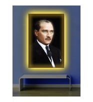 Led Işıklı Atatürk Kanvas Tablo