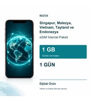 Singapur, Malezya, Vietnam, Tayland ve Endonezya eSIM İnternet Paketi Günlük 1 GB 1 Gün