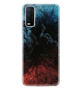 Vivo Y20S Kılıf Desenli Silikon Red Blue Black Abstact 1386