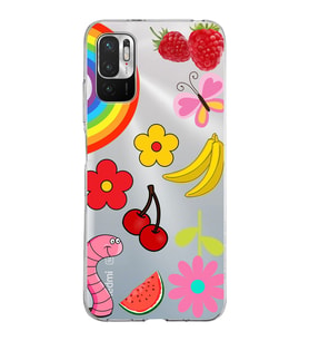 PrintiFy Xiaomi Redmi Note 10 5G ile Uyumlu 1mm Slim Fit Water Color 5 Baskılı Şeffaf  Kılıf