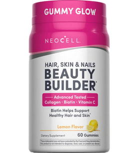 Hair, Skin & Nails Beauty Builder 60 Gummies │ Collagen + Biotin + Vitamin C Lemon Flavor