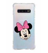 Samsung Galaxy S10 Plus  Köşe Korumalı Antişok Kapak Minnie Mouse Tasarımlı Şeffaf  Kılıf
