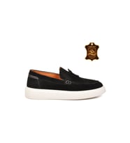 Voyager Erkek Siyah Süet Rahat Tabanlı Şık Hakiki Deri Smart Casual Ayakkabı Loafer 6795 M