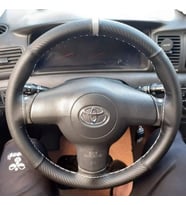 DİKİŞLİ DİREKSİYON KILIFI KARBON / NOKTA GRİ YÜZÜK SİYAH DİKİŞLİ COROLLA 2005-2025 arası