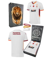 Galatasaray Orijinal Lisanslı 2024/25 5 Yıldızlı Beyaz Deplasman Forma Spor Bileklik Set (Beyaz - Kırmızı)