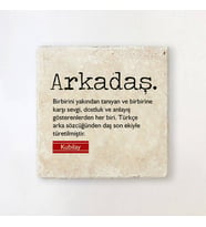 Kişiye Özel İsme Özel Arkadaş Taş Bardak Altlığı
