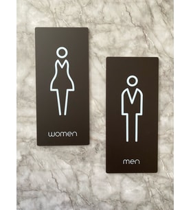 Bitter Serisi Dikey Kadın&Erkek WC Yönlendirme Levha Seti