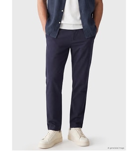 LCW ECO Lacivert Regular Fit Keten Görünümlü Erkek Chino Pantolon