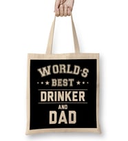 Fathers Day World's Best Drummer And Dad Bez Çanta Uzun Saplı