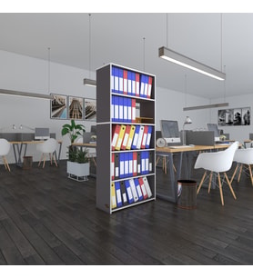 Kenzlife klasörlük raflı rona gri 175*80*30 kitaplık ofis arkalıksız