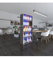 Kenzlife klasörlük raflı rona gri 175*80*30 kitaplık ofis arkalıksız