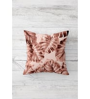 Gold Tropikal Yaprak Çift Tarafı Baskılı Gizli Fermuarlı Yastık Kılıfı Kırlent Koltuk Yastık Kılıfı (Çok Renkli)