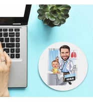 Kişiye Özel Karikatürlü Erkek Çocuk Doktoru Mousepad