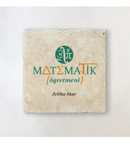 Kişiye Özel Matematik Öğretmenine Hediye Taş Bardak Altlığı