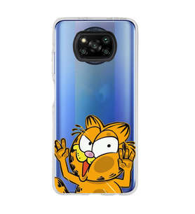 Poco X3 NFC Uyumlu Garfield Desenli Şeffaf Telefon Kılıfı